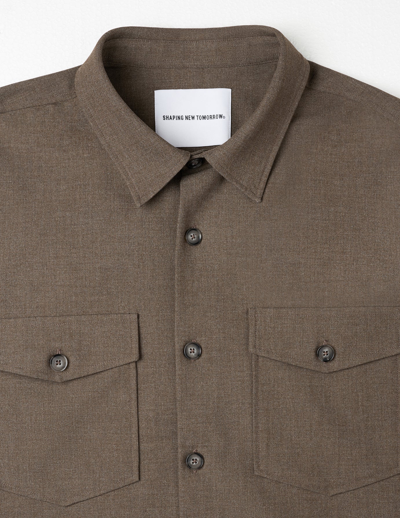 Essential Overshirt Saddle Brown Melange